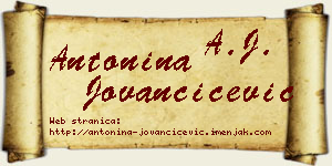Antonina Jovančićević vizit kartica